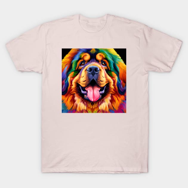 Fluffy Tibetan Mastiff Artwork T-Shirt by Furrban